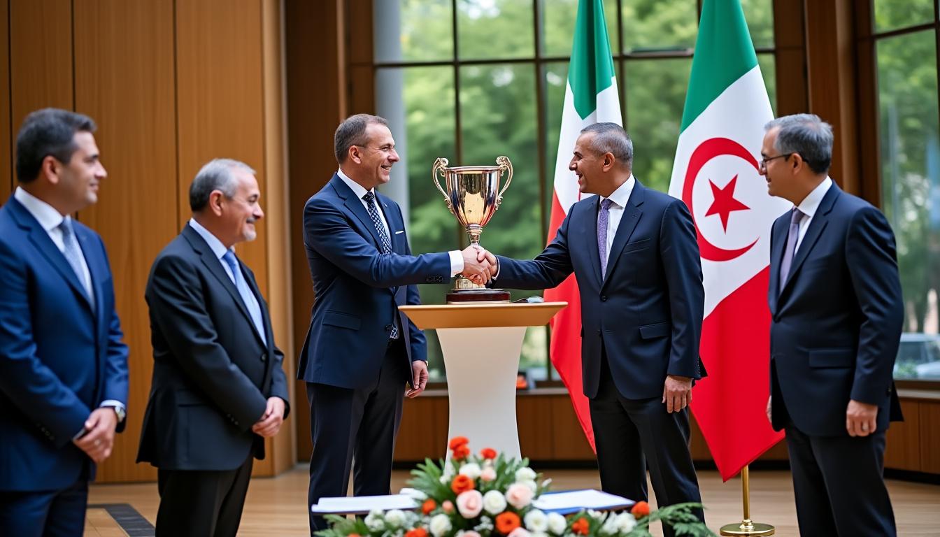 La Tunisie honore l'Italie en remportant le prestigieux prix international "One Health Award 2025 2 la tunisie célÚbre une victoire remarquable en recevant le prestigieux prix international 'one health award 2025', honorant ainsi l'italie pour sa coopération et ses initiatives en faveur de la santé globale.