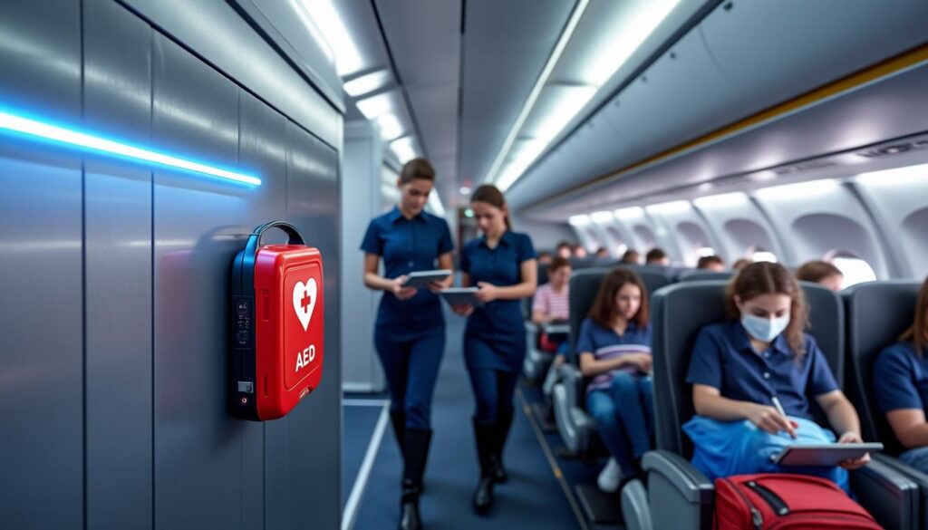 une étude appelle à une réforme mondiale pour équiper tous les avions de défibrillateurs automatiques, afin d'améliorer la survie en cas d'urgence cardiaque en vol.