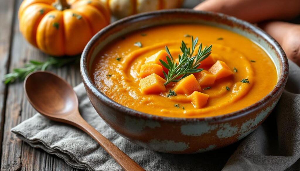 savourez notre soupe potimarron patate douce, une recette gourmande et réconfortante pour bien profiter des froides journées d'hiver.