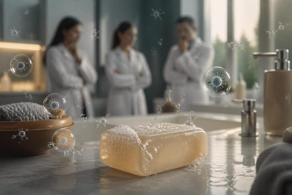 découvrez pourquoi ce savon de votre routine matinale contient un perturbateur hormonal dangereux et pourquoi les dermatologues demandent son retrait depuis cinq ans pour protéger votre santé.