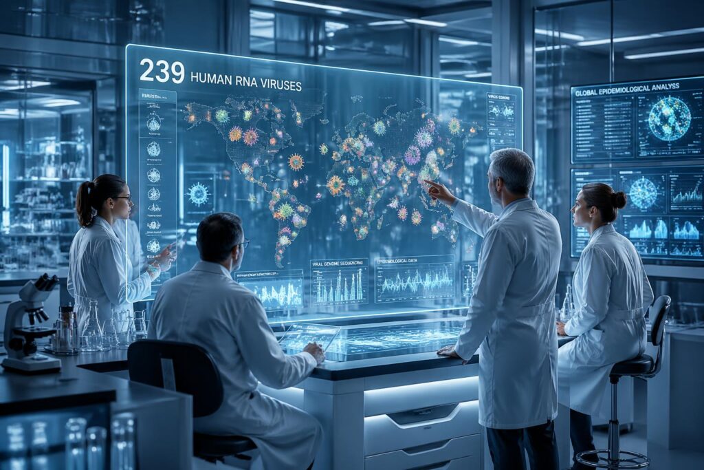 les chercheurs cartographient 239 virus à arn humains afin de mieux comprendre et anticiper les menaces épidémiques futures, renforçant ainsi la prévention et la sécurité sanitaire mondiale.