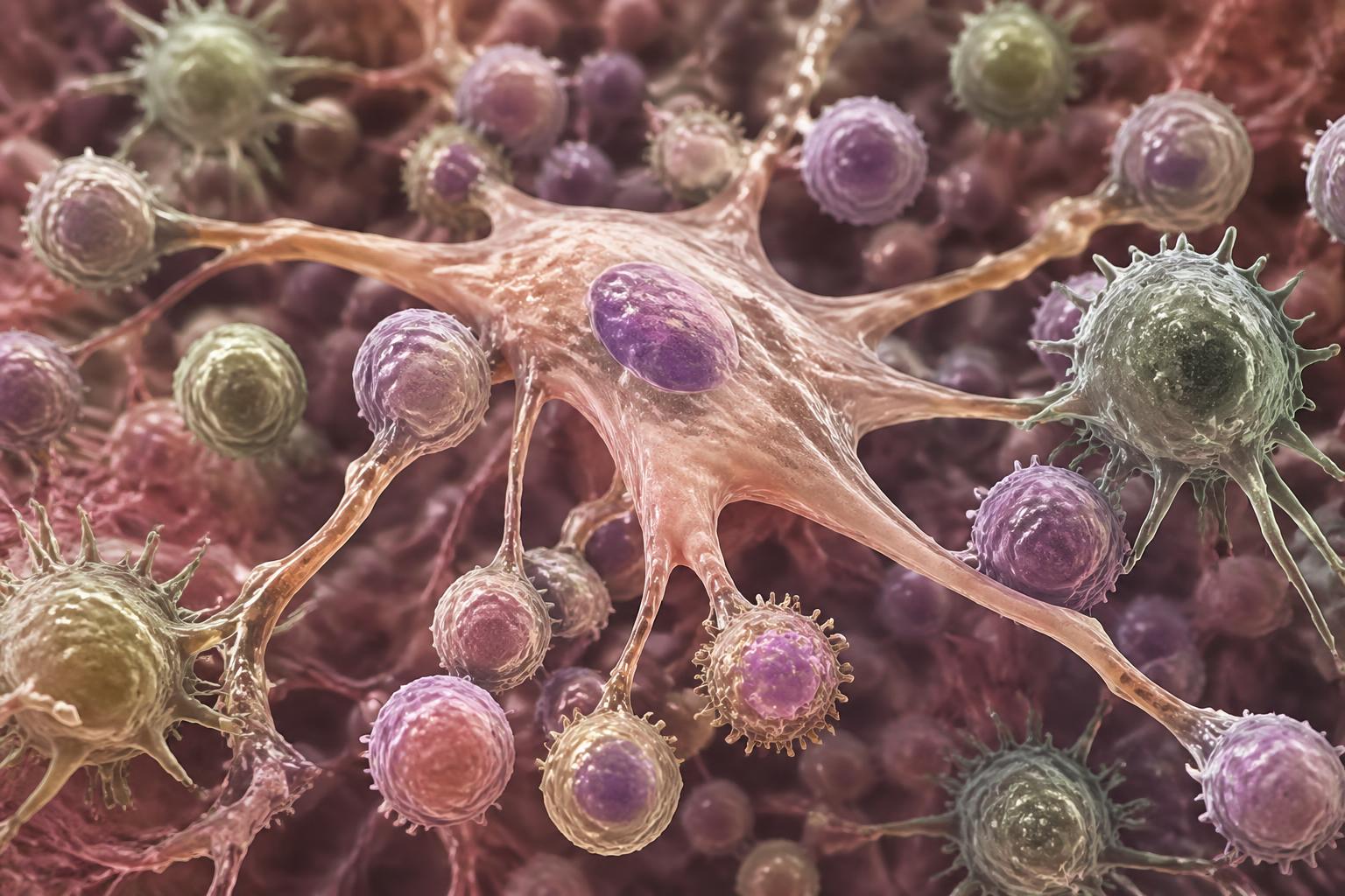 découvrez le rôle essentiel d'un sous-type de fibroblaste en tant que chef d'orchestre des cellules immunitaires dans les ganglions lymphatiques, orchestrant la réponse immunitaire pour maintenir la santé.