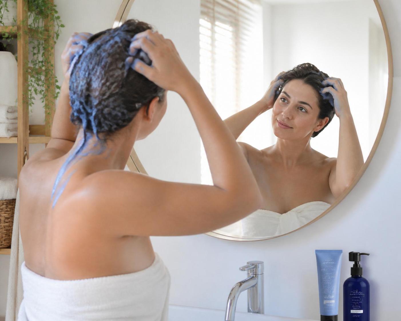 découvrez notre shampoing bleu, spécialement conçu pour neutraliser les reflets indésirables et sublimer l'éclat naturel de votre couleur. obtenez des cheveux lumineux et parfaitement domptés dès la première utilisation.