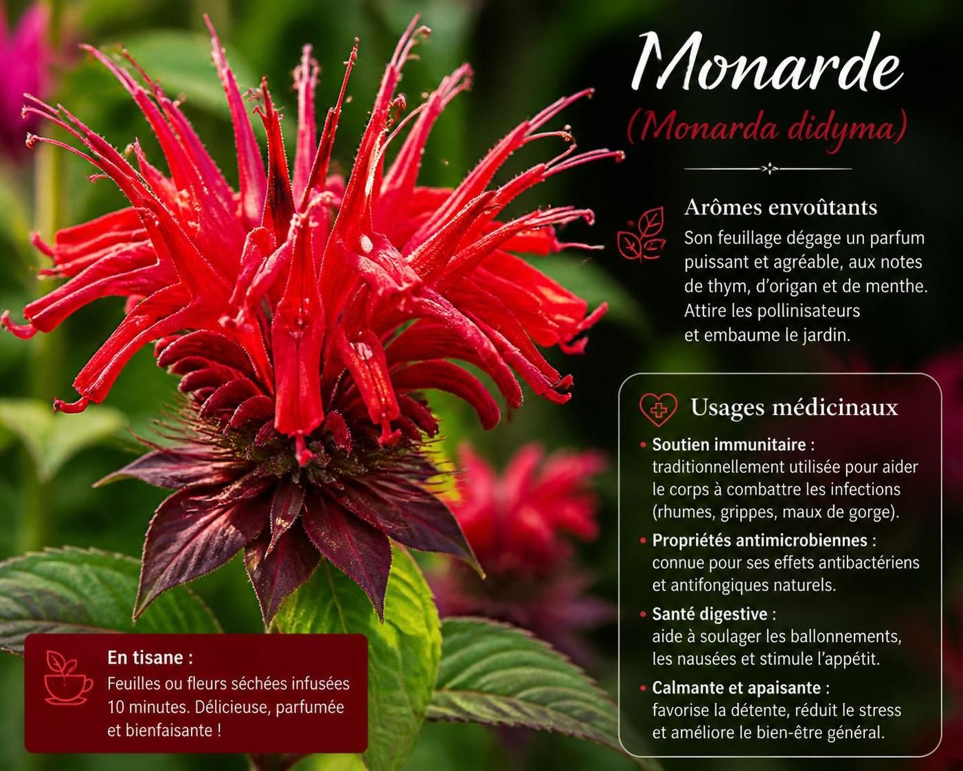 découvrez les bienfaits et les usages de la monarde, une plante aux multiples vertus reconnues pour ses propriétés médicinales et aromatiques.