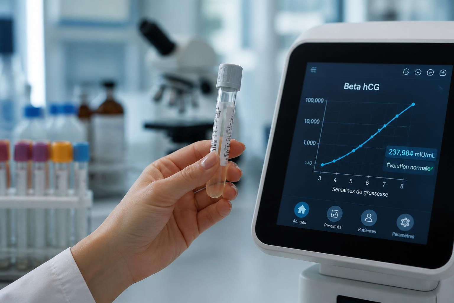 Résultats de prise de sang de grossesse : comment décrypter ton taux de bêta-HCG 7 découvrez comment interpréter les résultats de votre prise de sang de grossesse et comprendre le taux de bêta-hcg pour mieux suivre votre grossesse.
