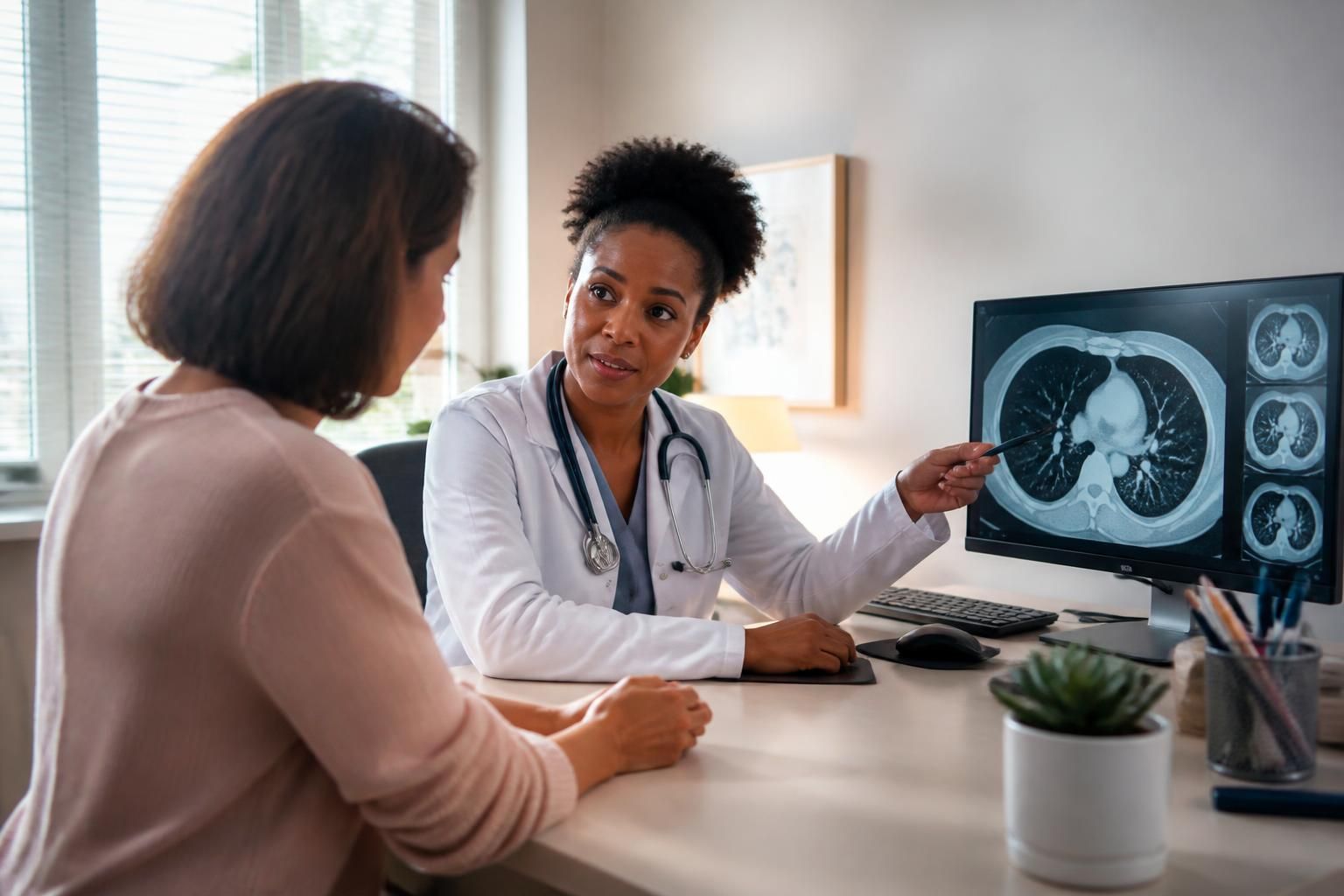 Moins d'un adulte américain sur six éligible aborde le dépistage du cancer du poumon avec son médecin 2 moins d'un adulte américain sur six éligible discute du dépistage du cancer du poumon avec son médecin, soulignant un besoin urgent d'améliorer la sensibilisation et la communication médicale.