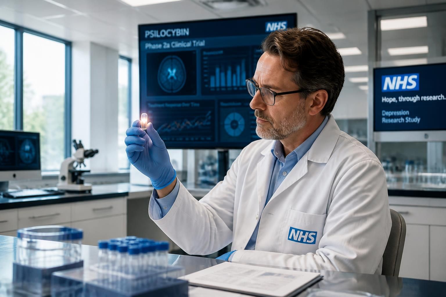 une dose unique de psilocybine montre des résultats prometteurs dans un essai clinique du nhs, offrant un nouvel espoir pour traiter la dépression résistante aux traitements conventionnels.