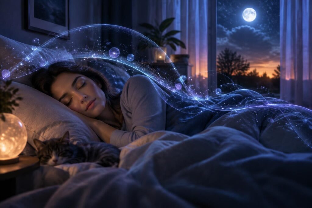 découvre comment la mélatonine, hormone du sommeil, régule ton rythme veille-sommeil et favorise l’endormissement pour des nuits plus sereines.