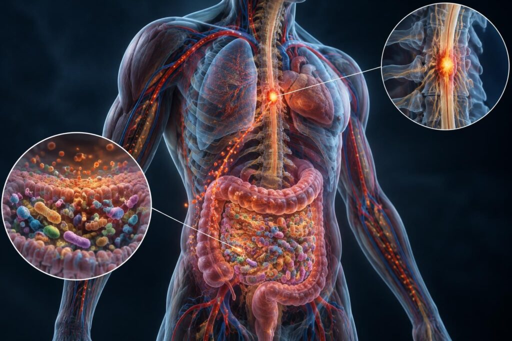 une étude du microbiote intestinal met en lumière des mécanismes systémiques qui entretiennent l’inflammation après une lésion médullaire.