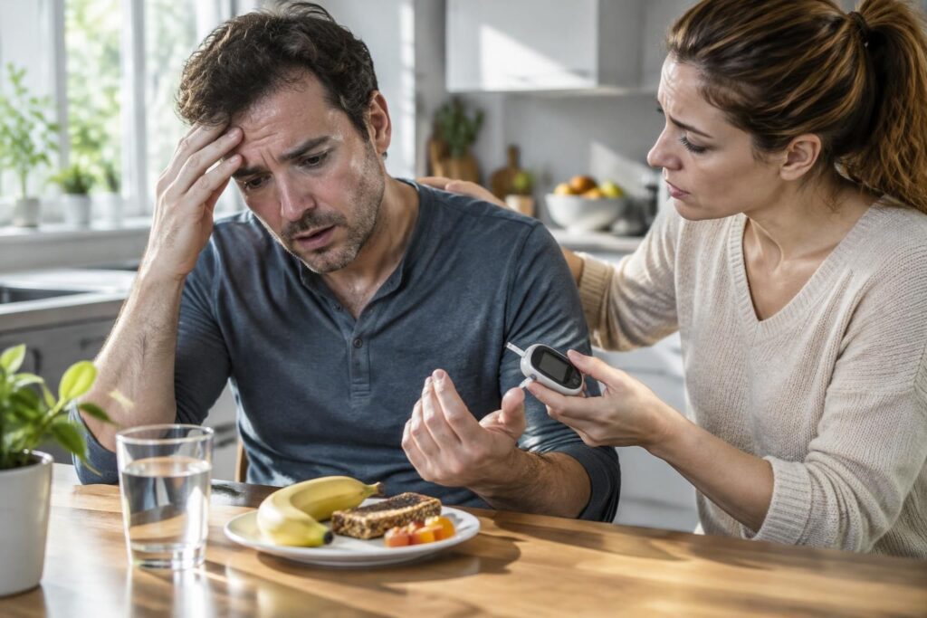 découvrez les signes de l’hypoglycémie — tremblements, sueurs, faim ou confusion — et apprenez à les reconnaître rapidement.